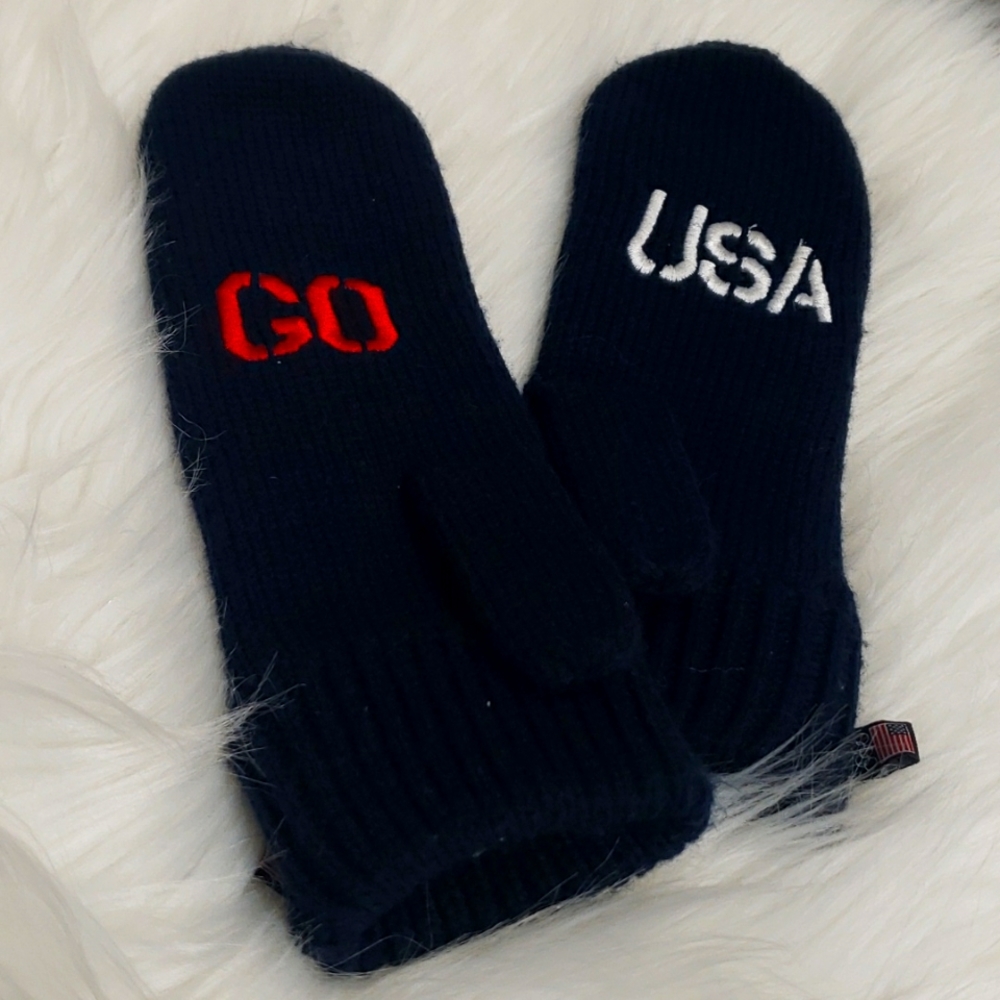 Blue Olympic mittens